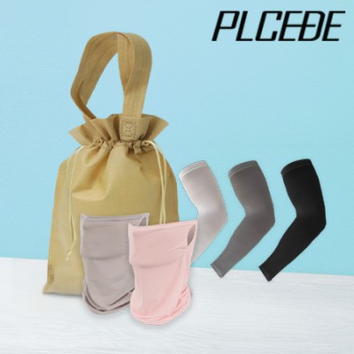 플씨드 여름 3종 복주머니 파우치 L세트 (귀걸이 쿨마스크+투밴드 쿨토시)