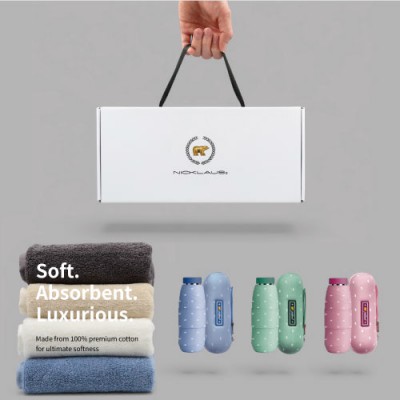 잭니클라우스 5단캡슐베어우양산+호텔수건 160g(국산) 선물세트