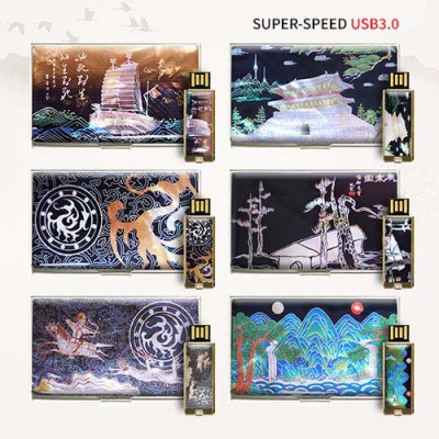 빛나 민족의 유산 시리즈 자개 2종세트 (명함케이스+USB메모리 3.0 16GB~128GB) 6종 이미지