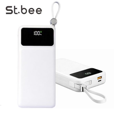 세인트비 케이블일체형 LED 고속보조배터리 20000mAh PBS200C