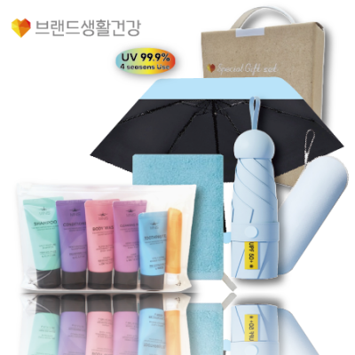 브생건304호 3종세트(LG미니스6종여행용+휴대용5단UV우양산+국산핸드타올)