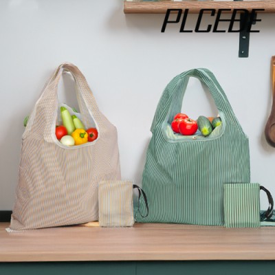 [플씨드] 일체형 스트라이프 포켓 장바구니