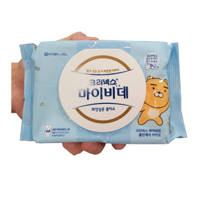 크리넥스 마이비데 클린케어 카카오 생분해 캡형 물티슈 40매