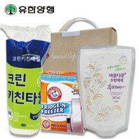 스위트홈세트21호 (크린키친타올+암앤해머에프앤에프396.8g+유한양행주방세제)3종(손잡이고급케이스)