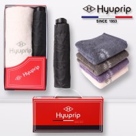 협립 4단 52 mini 암막 웨이브 핸들 수동식 우양산+호텔코마170타월1P-세트