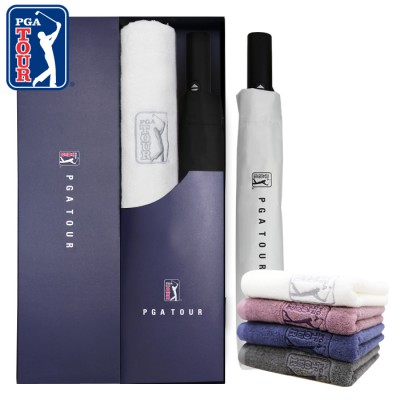 PGA 2단완전자동 암막 우양산+190g 코마사 호텔타올 세트