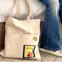 행복이 스마일 투포켓 에코백