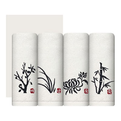 송월타올 사군자 자수타올 150g 1매