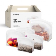 락앤락 실리콘 지퍼백 5종세트(600ml 2개+1.2L 2개+2L 1개)