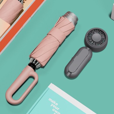 벨솔라 선물세트 비너그립 자동 암막 양우산 우산애착 미니 선풍기
