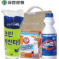 스위트홈세트22호 (크린키친타올+암앤해머에프앤에프396.8g+유한양행 유한락스)3종(손잡이고급케이스)
