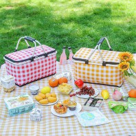 접이식 피크닉 바구니 풀세트 단열 수납 외출용 기프트 판촉 선물용 k41