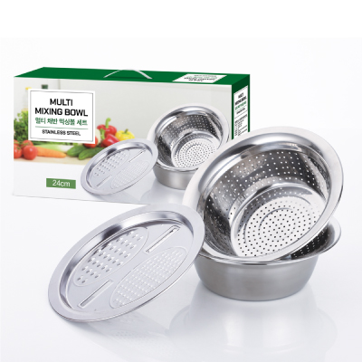옥슨 멀티채반 믹싱볼 3P 세트 24cm