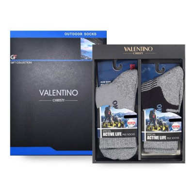 발렌티노 기능성 중목 등산양말(남)2족 선물세트