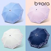 BOR 무지 인쇄우산 썸머브리즈 암막 3단 수동 우양산
