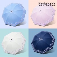 BOR 무지 인쇄우산 썸머브리즈 암막 3단 수동 우양산