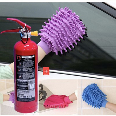 차량 소화기 자동차 소화기(차량용 소화기 0.7Kg+청소장갑)안전용품