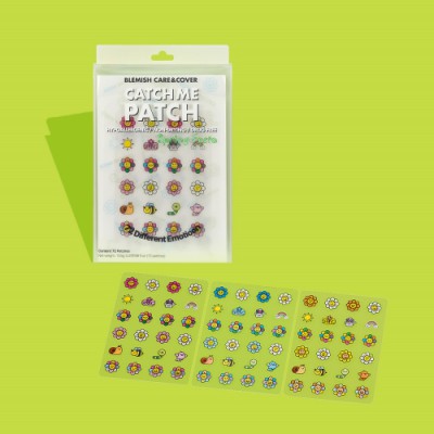 캐치미패치 이모티콘 플라워 페스타 (여드름패치 트러블 뾰루지 상처 스팟패치 습윤밴드)