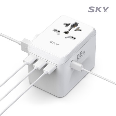 스카이 필 T65PD 2500W급 GaN 65W 초고속 5포트 충전 어댑터