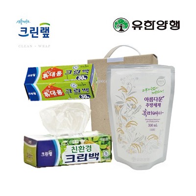 친환경스위트홈세트50호(크린랩휴대용+친환경크린백+유한양행주방세제)