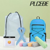 플씨드 사계절 5종 EVA파우치 A세트 (프리미엄 접이식 스포츠 백팩PMB-01+뱀부얀 쿨타올+물방울 쿨스카프+고급 밴딩 쿨토시)