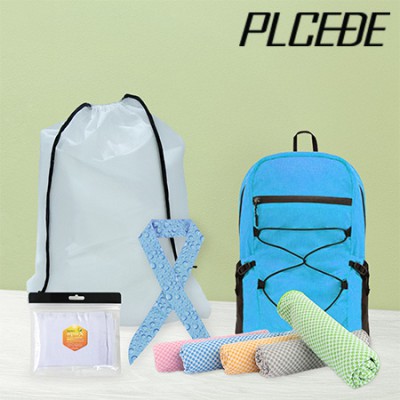 플씨드 사계절 5종 EVA파우치 A세트 (프리미엄 접이식 스포츠 백팩PMB-01+뱀부얀 쿨타올+물방울 쿨스카프+고급 밴딩 쿨토시)