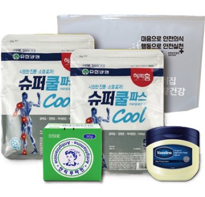 유한양행 구급키트 8호(쿨파스2팩,안티푸라민,바세린50ml 4종세트)