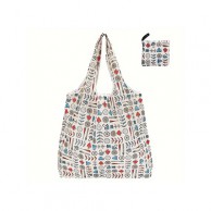 366_1개 베이지색 식물 패턴 접이식 가방