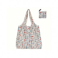 366_1개 베이지색 식물 패턴 접이식 가방