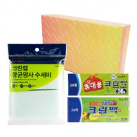 크린랩 브생건327호(휴대용30매 크린백+손잡이20매 위생백+항균망사수세미2매)