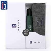 PGA 3단 완전자동 암막 세이프티 우양산+190g호텔타올세트