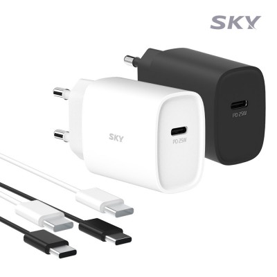 스카이 필 Q1X 25W PD 초고속 충전 어댑터+CtoC 1.5M 케이블