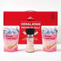 고급 히말라야 핑크솔트 250g 2개입 세트 + 그라인더 추석 명절 선물 기업 답례품 소금세트