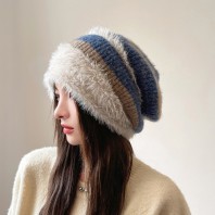 로페리아 여성용 슬라우치 모자 플러시 귀덮개 비니(0216822)