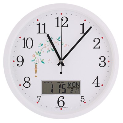 JS 6010 국민캘린더온도무소음벽시계-플레넷