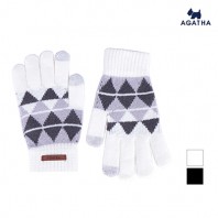 [아가타] 여성용 아가일 니트장갑