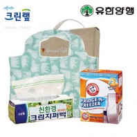 친환경스위트홈세트43호(암앤해머냉장고탈취제+크린랩지퍼백+특대형시장가방)