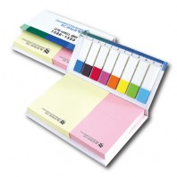 하드커버-2단 점착메모지(포스트잇)(80매X2종)+8색플래그필름지(20매)