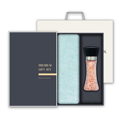 [송월] 라이트무지 세면타월 1P + 히말라야 핑크소금(200g) 1P