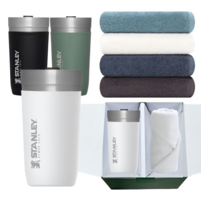 스탠리 고 진공 텀블러 화이트 송월 향균 무지 선물세트