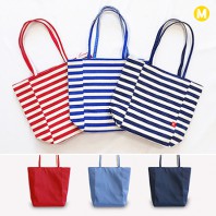 모모카멜 양면 스트라이프 에코백 38X32X15cm HE33