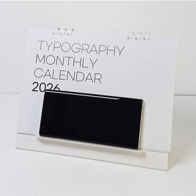 에코스마트 종이스프링 탁상달력(가로형-타이포그래픽))
