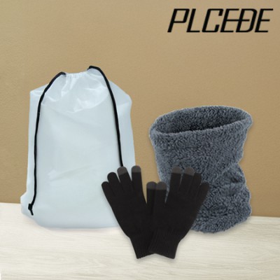 플씨드 겨울 3종 EVA파우치 C세트 (벨보아 넥워머+스마트 터치 무지 장갑)