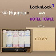 협립 3단 10K 고밀도 슈퍼 완전자동우산 +협립눈꽃타월타월4P+락앤락슬림핏원터치텀블러-세트