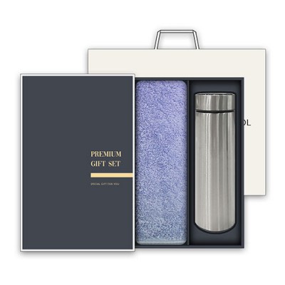 송월 프리미엄 텀블러세트 (뱀부혼방사 190g 1매 + 스마트텀블러 500ml 1개)