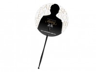 원형신형긴자루 (블랙) 부채