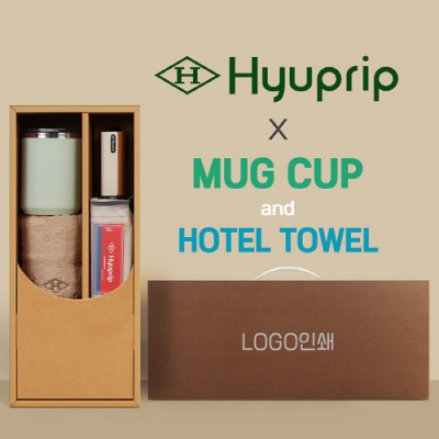 협립 이지롤 거꾸로 완전자동 우산 +협립40수호텔코마180타월+로하스머그컵-세트