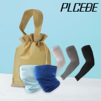 플씨드 여름 3종 복주머니 파우치 J세트 (무지 쿨마스크+투밴드 쿨토시)