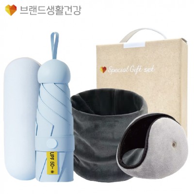 브생건 방한세트 96호(벨벳 넥워머+5단 6K UV암막 양우산+청음 귀마개)