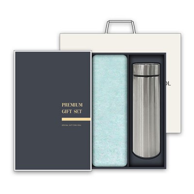 송월 프리미엄 텀블러세트 (라이트무지 1매 + 스마트텀블러 500ml 1개)